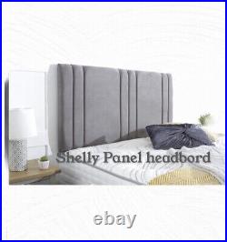 24 Shelly Panel Single Double King Super Headboard Bed Upholstered Plush Velvet