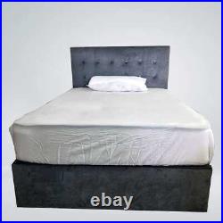 4 FT Small Double Bed with Mattress Ottoman Storage Velvet Plush Bed Upholstered