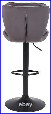 6 x Plush Velvet Bar Stools Breakfast Kitchen Bar Blue Grey Black Cream velvet