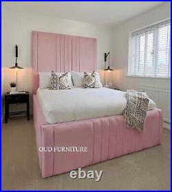 72 High Headboard Bed, Plush Velvet Florence Bed, Bed Frame, Upholstered Bed