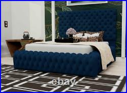 Ambassador Plush Velvet Upholstered Bed Frame Double & King Size NEW