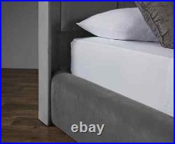 Anelia Wing Ambassador style Plush Velvet Upholstered Bed Frame All sizes