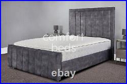 Arizona Bespoke Bed Frame Plush Velvet Upholstered & 9 Mattress FREE DELIVERY