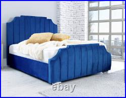 Art Deco Plush Velvet Full Upholstered bed Available in All Size