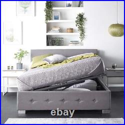 Aspire Beds Upholstered Storage Ottoman Bed Frames, Plush Velvet, Single 90x190cm