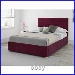 Aspire Kelly Plush Velvet Berry Upholstered Ottoman Bed