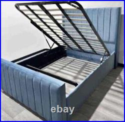 Balmoral Panel new stylish bed frame Sort plush velvet Fabric / Made In Uk