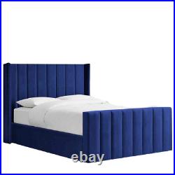 Bed Frame Comfort Luxury Single Double Wingback Plush Velvet Upholstered UK