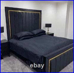 Bed Frame Pati Bed In Plush Velvet Upholstered Frame Double & King New
