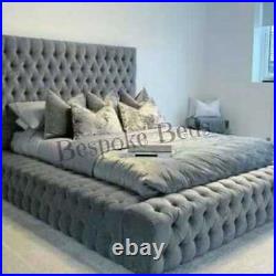 Bespoke Chesterfield Plush Velvet Ambassador Bed Double King & Super King Size