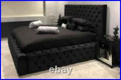 Bespoke Chesterfield Plush Velvet Ambassador Bed Double King & Super King Size