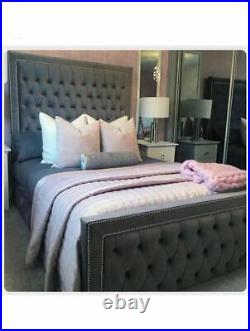 Bespoke New Stylish Florida Upholstered Plush Velvet Bed Frame
