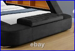 Black Plush Velvet SUPER MULTI FUNCTION Super King sized BED with MASSAGE