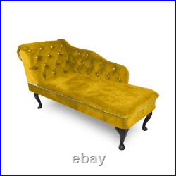 Chesterfield Chaise Lounge Velvet Regent Plush Upholstered Tuft Love Sofa Chair