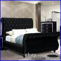 Chesterfield Swan Upholstered Sleigh Bed