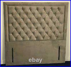 Chesterfield Upholstered 54 Bumper Headboard in Plush Velvet All Sizes Free DLV