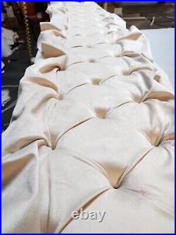 Chesterfield, upholstered, plush crush velvet ottoman storage wing bed 4.6 ft, 5