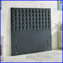 Cube Bed Headboard Tall Deep Buttoned Floor Standing Upholstered Headboard