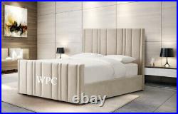 Designer Plush Velvet Madrid Bed, Designer Panel Bed, Upholstered Bed, Bed Frame