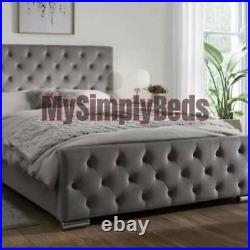 Diamond Plush Velvet Modren Style Upholstered Bed Frame 3FT 4FT6 5FT KING SIZE