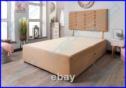 Divan Bed Frame Velvet Upholstered 4ft6 Double 5ft King Headboard + Base Only
