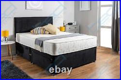 Divan Bed Set With Memory Foam Mattress & Free Headboard 4ft6 Double King Single