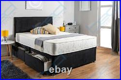 Divan Bed Set With Memory Foam Mattress & Free Headboard 4ft6 Double King Single