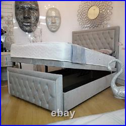 Divan Ottoman Bed Storage Bed Upholstered Fabric Bed Gas Lift Up Base Frame