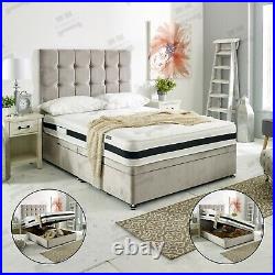 Divan Ottoman Storage Bed Gas Lift Upholstered Bed Frame Base with Headboard