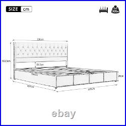 Double Bed Frame with Storage Ottoman Bed Plush Velvet Upholstered Bed 4ft6 Grey