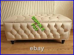 Dressing Table Stool, Storage Ottoman Chesterfield Fully upholster Plush Velvet