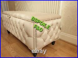 Dressing Table Stool, Storage Ottoman Chesterfield Fully upholster Plush Velvet