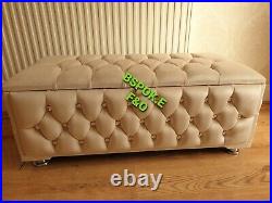 Dressing Table Stool, Storage Ottoman Chesterfield Fully upholster Plush Velvet