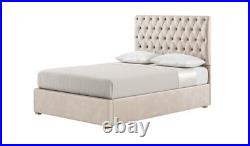 Frejus Upholstered Bed Frame in Plush Velvet & Naple Fabric 3Ft 4Ft 4Ft6 5Ft