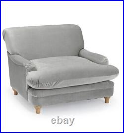 G Plumpton Grey Chair Upholstered in luxurious plush soft velvet Graded COLLECT