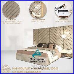 Handmade Upholstered Bed Frame with Headboard Plush Velvet-Oversize