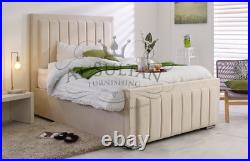Hanson Plush Velvet Upholstered Bed Frame Double & King Size NEW