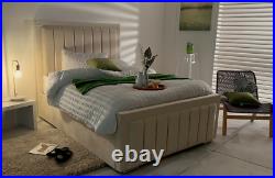 Hanson Plush Velvet Upholstered Bed Frame Double & King Size NEW UK
