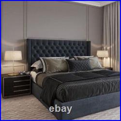 Haven Gas Lift Ottoman Storage chesterfield Wing Bed Frame in Plush Velvet offer