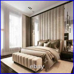 Headboard Bed Panelled Velvet Upholstered Wall mounted Panels