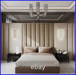 Headboard Bed Panelled Velvet Upholstered Wall mounted Panels