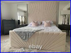 High headboard Chesterfield plush velvet upholstered Ottoman bed 4.6,5 ft, 6 ft
