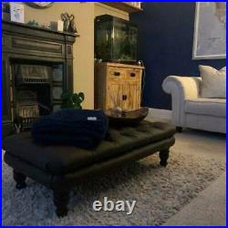 Large Chesterfield Footstool Coffee Table Upholstered Pouffe Stool 100cm x 54cm