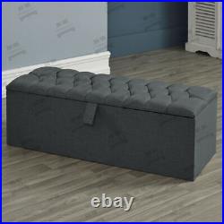 Large Chesterfield Ottoman Storage Box Upholstered Footstool Pouffe Bench Seat