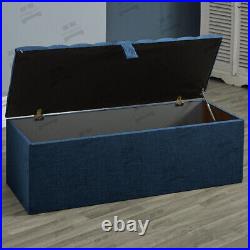 Large Chesterfield Upholstered Ottoman Storage Box Toys Blanket Box Bench