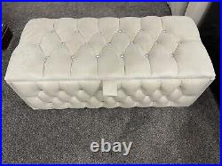 Large Plush Soft / Velvet fully upholstered storage Box Ottoman