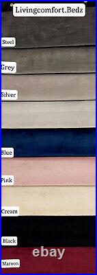 Linear Sara Plush Velvet Fabric Upholstered Bed Frame All Size And All Colour S