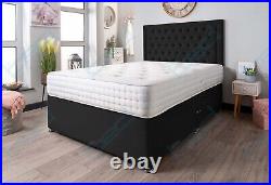Luxurious Deluxe CHESTERFIELD Backcare Divan Bed Set 3FT 4FT6 DOUBLE 5FT KING