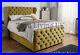Luxury Divan BED Storage Base Plush Velvet With 54 Chesterfield Wing Headboard