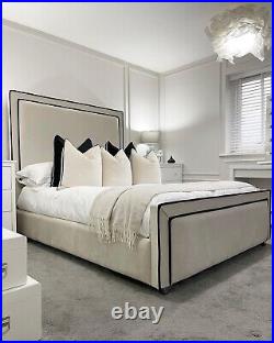 Luxury Dream Bed Frame Upholstered Fabirc Plush Velvet Double King Super King